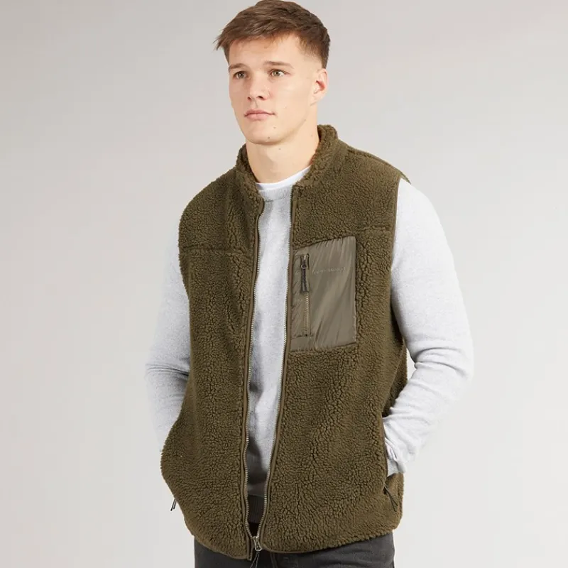New True North Herre Pile Vest Tarmac Brun