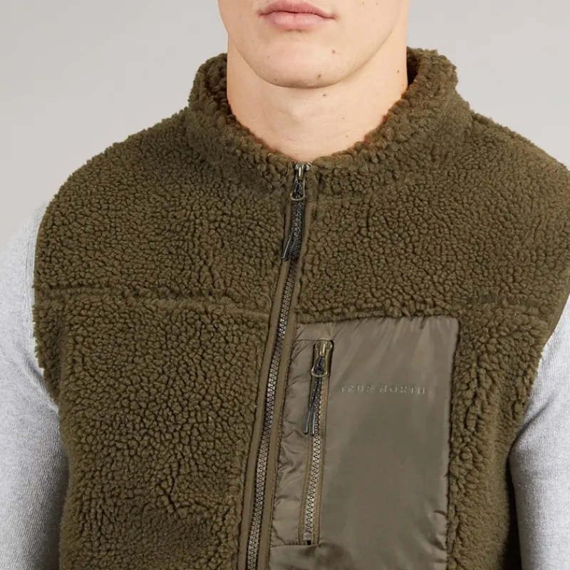 New True North Herre Pile Vest Tarmac Brun