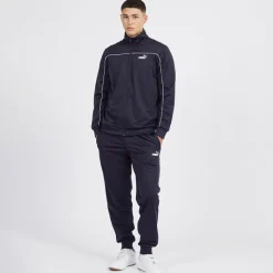 New Puma Herre Piping Poly Tracksuit Ny Blå Marineblå