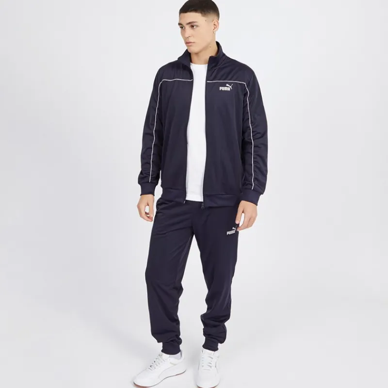 New Puma Herre Piping Poly Tracksuit Ny Blå Marineblå