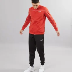 New Puma Herre Pipning Poly Træningsdragt Rød Ild Rød