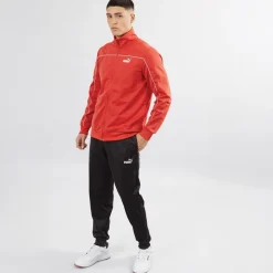 New Puma Herre Pipning Poly Træningsdragt Rød Ild Rød