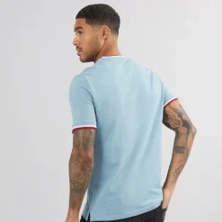 Outlet Ben Sherman Herre Pique Ringer T-shirt Petrol