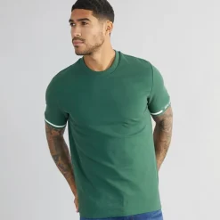 Hot Ben Sherman Herre Pique T-Shirt Grøn Grøn