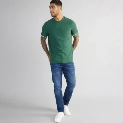 Hot Ben Sherman Herre Pique T-Shirt Grøn Grøn