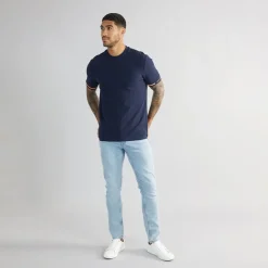 Sale Ben Sherman Herre Pique T-Shirt Mørk Marineblå Marineblå
