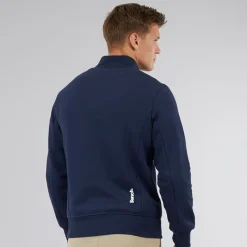 Best Bench Herre Plinth Spots 1/​4 Zip Funnel Neck Sweatshirt Navy Marineblå