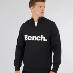 Hot Bench Herre Plinth Spots 1/4 Zip Funnel Neck Sweatshirt Sort