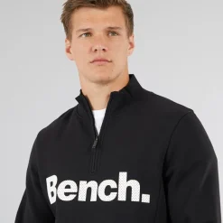 Hot Bench Herre Plinth Spots 1/​4 Zip Funnel Neck Sweatshirt Sort