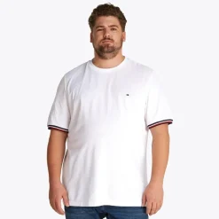 Hot Tommy Hilfiger Herre Plus Størrelse Global Stribe T-Shirt Hvid