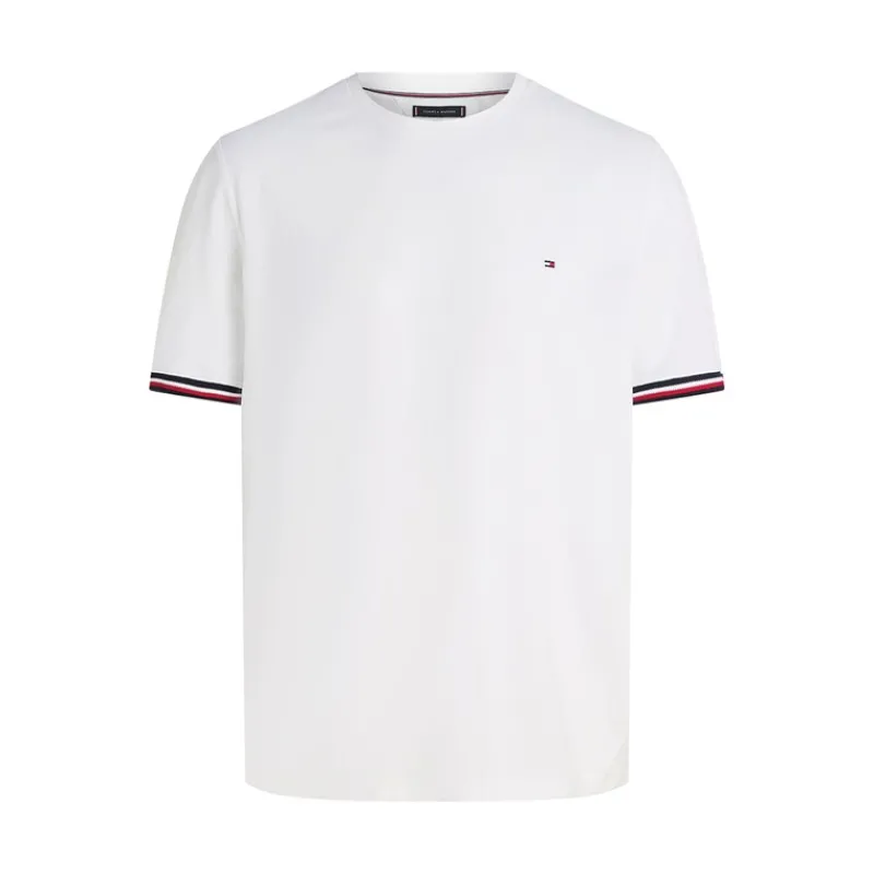 Hot Tommy Hilfiger Herre Plus Størrelse Global Stribe T-Shirt Hvid