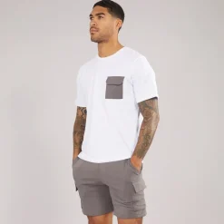 New JACK & JONES Herre Pocket Sæt / Castlerock Hvid