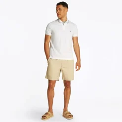 Discount Tommy Hilfiger Herre Polo med Stolpelukning Detalje Hvid
