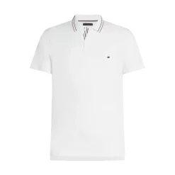 Discount Tommy Hilfiger Herre Polo med Stolpelukning Detalje Hvid