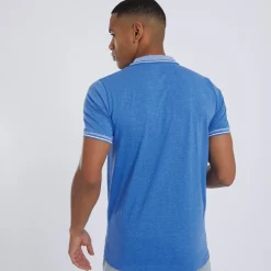 Hot Brave Soul Herre Polo skjorte Sky Blue Marl Blå mergel