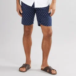 Discount Ben Sherman Herre Poplin Stribet Print Resort Shorts Mørkeblå