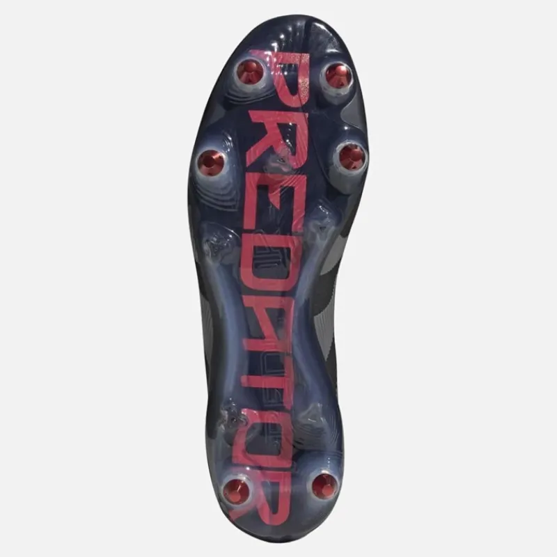 adidas Herre Predator Elite LL Snørebåndsløse Stealth Victory Pack SG Blød Bund Fodboldstøvler Core Black/Grey Four/Lucid Red