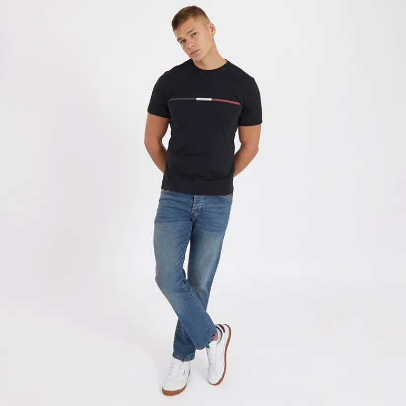 Hot Crosshatch Herre Princed Jeans med lige pasform Stenvasket Stonewash