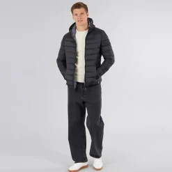 Sale Crosshatch Herre Puff jakke med rynker Sort
