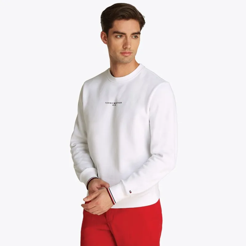 Discount Tommy Hilfiger Herre Pullover Sweatshirt Hvid
