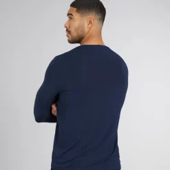 BOSS Herre pyjamastop med lange ærmer Dark Blue