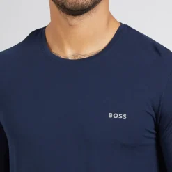 BOSS Herre pyjamastop med lange ærmer Dark Blue
