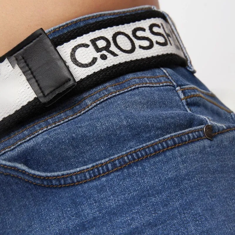 Outlet Crosshatch Herre Reestier Denim Shorts Mellem Vask Mellemblå