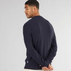 Sale JACK & JONES Herre Rice Strikket Jumper Navy Blazer Marineblå