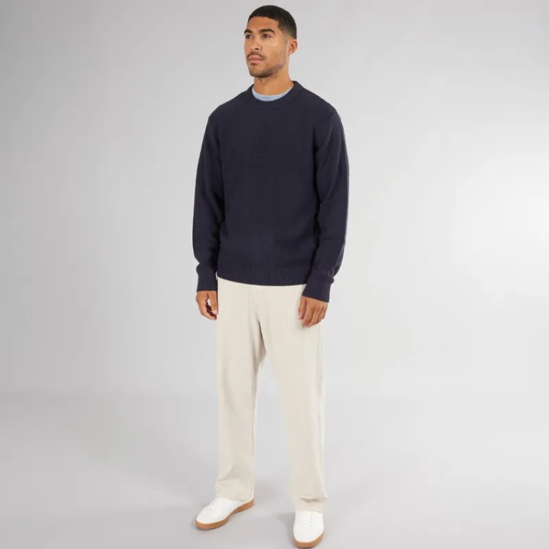 Sale JACK & JONES Herre Rice Strikket Jumper Navy Blazer Marineblå