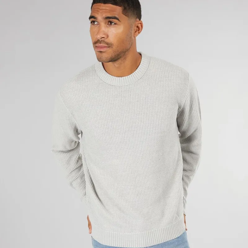 Online JACK & JONES Herre Rice Strikket Jumper Lys Grå Lysegrå
