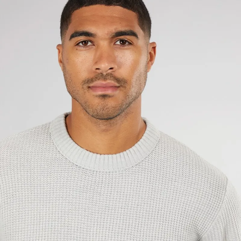 Online JACK & JONES Herre Rice Strikket Jumper Lys Grå Lysegrå