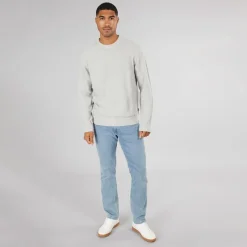 Online JACK & JONES Herre Rice Strikket Jumper Lys Grå Lysegrå