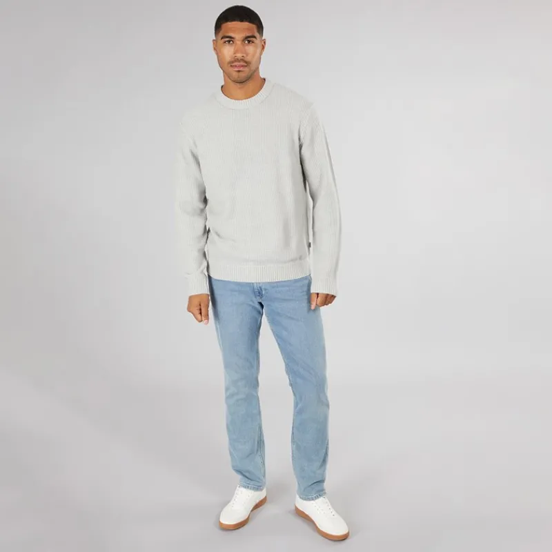 Online JACK & JONES Herre Rice Strikket Jumper Lys Grå Lysegrå
