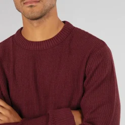 Best JACK & JONES Herre Rice Strikket Jumper Port Rød