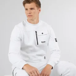 Discount Bench Herre Rissio Utility Sweatshirt Lysegråmeleret Lysegrå Mergel