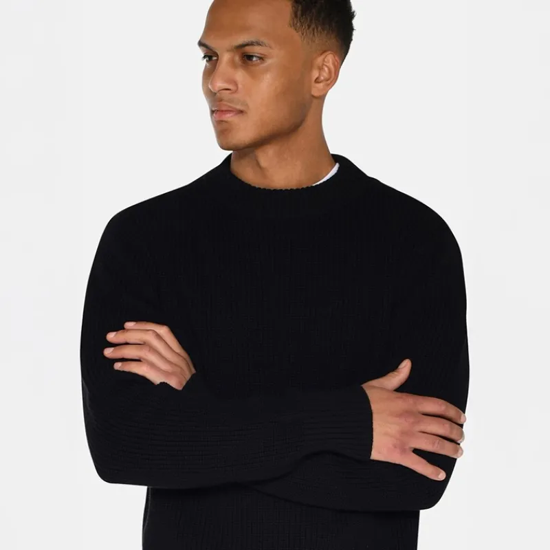 Clearance Minimum Herre Rob Jumper 999 Black Sort