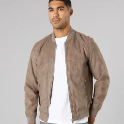 Hot PRODUKT Herre Ron Faux Ruskind Bomber Falcon Faux Suede