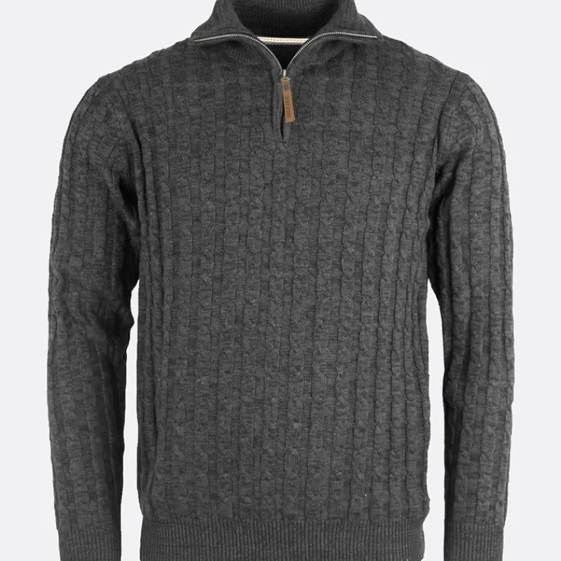 Discount Indicode Herre Rufus Jumper Charcoal Mix Grå