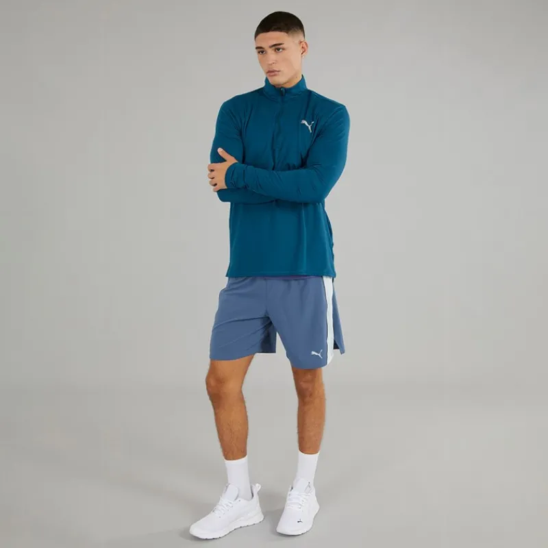 Discount Puma Herre Run Favorit 1/4 Zip Løbe T-shirt Ocean Tropic Blå
