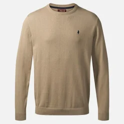 MCS Herre Rund Hals Ellison Strik Sweater Silver Mink Brun