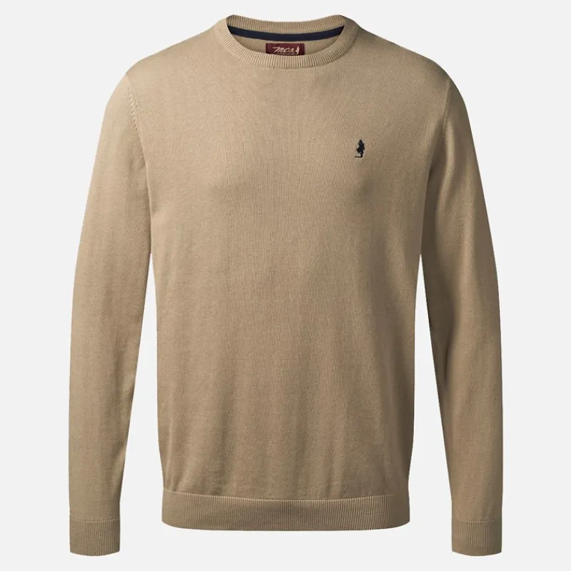 MCS Herre Rund Hals Ellison Strik Sweater Silver Mink Brun