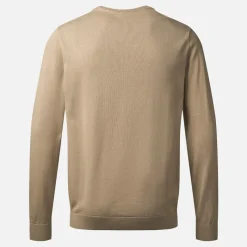 MCS Herre Rund Hals Ellison Strik Sweater Silver Mink Brun