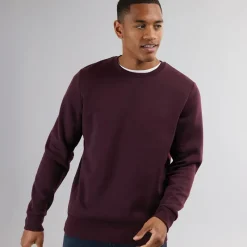 Sale Brave Soul Herre Rundhals Sweatshirt Bourgogne Vinrød