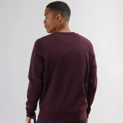 Sale Brave Soul Herre Rundhals Sweatshirt Bourgogne Vinrød