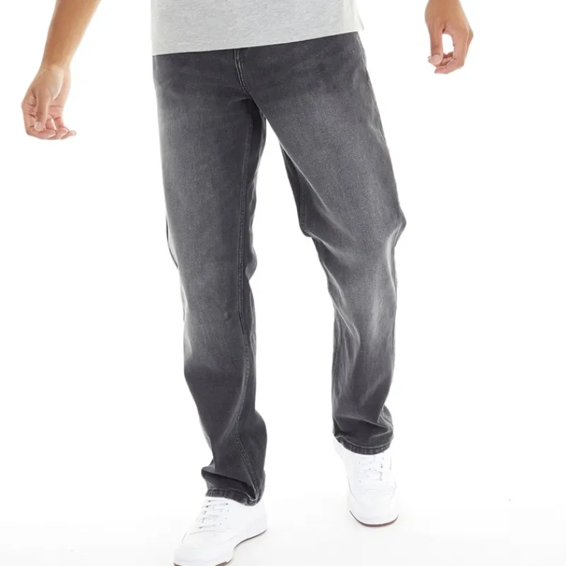 Hot Duck and Cover Herre Rushawn Jeans med Afslappet Pasform Sort Vasket Sort