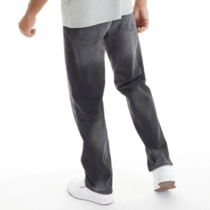 Hot Duck and Cover Herre Rushawn Jeans med Afslappet Pasform Sort Vasket Sort