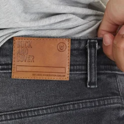 Hot Duck and Cover Herre Rushawn Jeans med Afslappet Pasform Sort Vasket Sort