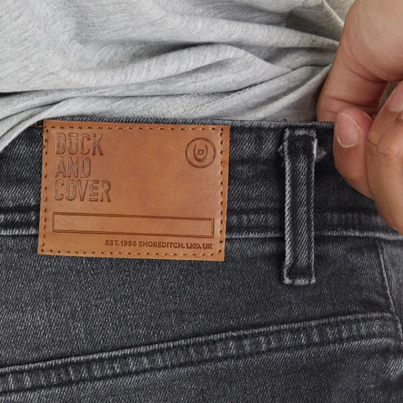 Hot Duck and Cover Herre Rushawn Jeans med Afslappet Pasform Sort Vasket Sort