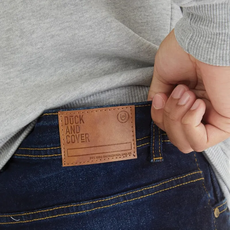Outlet Duck and Cover Herre Rushawn Jeans med afslappet pasform Mørk vask Mørkvasket denim