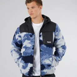 Best Bench Herre Sableo Fleece Hættetrøje Blå Camo Blå camo